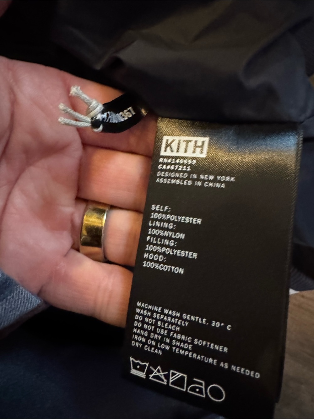 Kith Black Hooded Bomber Jacket with White Stripe Trim - Picture 6 of 9